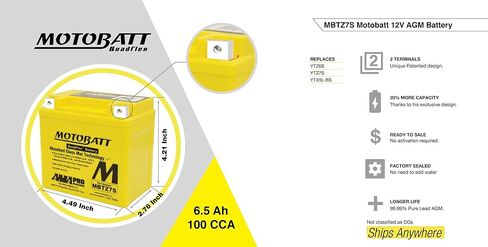 MotoBatt 12 Volt 6.7 Ah MBTZ7S Sealed Maintenance Free AGM Battery in Saudi Arabia