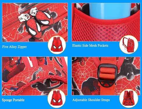 Cartoon Spider Schoolbag with Pencil Case - 3D, Waterproof, Large-Capacity for Primary School Boys (14in) in Kuwait
