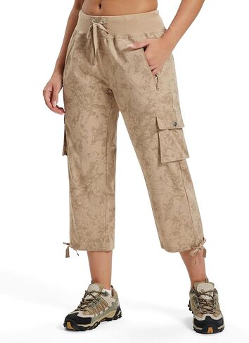 MoFiz Women's Cargo Capris Hiking Pants Lightweight Quick Dry Outdoor Athletic Travel Casual Loose Comfy Cute Zipper Pockets in Saudi Arabia