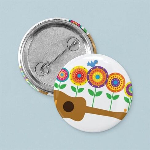 CafePress القيثارة الزهور 1 "دبوس زر صغير مستدير in Saudi Arabia