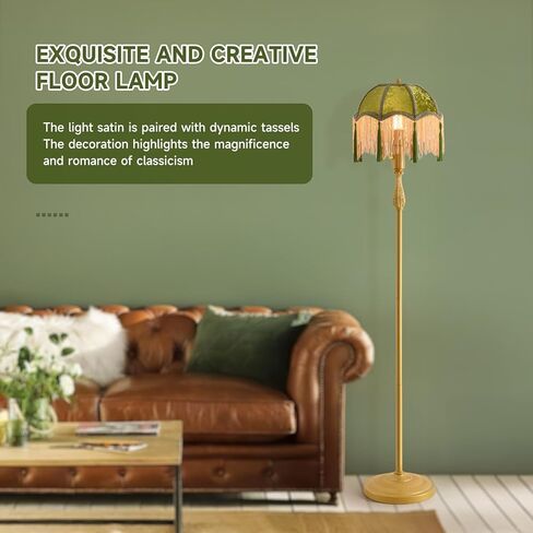 WEILASA Retro Tassel Floor lamp with Adjustable Light Simple Upright Metal Base LED Night lamp for Room in Saudi Arabia