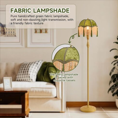 WEILASA Retro Tassel Floor lamp with Adjustable Light Simple Upright Metal Base LED Night lamp for Room in Saudi Arabia