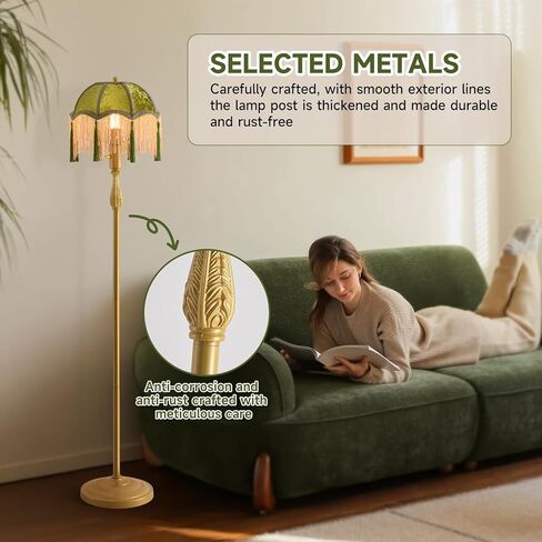 WEILASA Retro Tassel Floor lamp with Adjustable Light Simple Upright Metal Base LED Night lamp for Room in Saudi Arabia