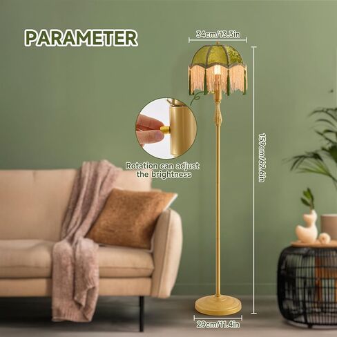 WEILASA Retro Tassel Floor lamp with Adjustable Light Simple Upright Metal Base LED Night lamp for Room in Saudi Arabia