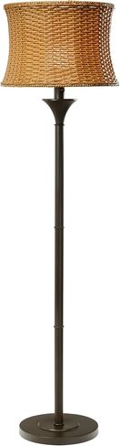 نهر السلع 59.5 "H مصباح أرضي داخلي / خارجي - مصباح أرضي قائم على شكل سلة لغرفة المعيشة وغرفة النوم والفناء - مصابيح أرضية على الطراز الساحلي - أسمر ضارب للصفرة in Kuwait