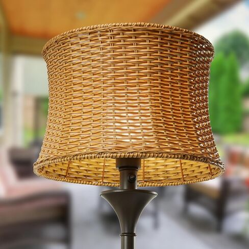 نهر السلع 59.5 "H مصباح أرضي داخلي / خارجي - مصباح أرضي قائم على شكل سلة لغرفة المعيشة وغرفة النوم والفناء - مصابيح أرضية على الطراز الساحلي - أسمر ضارب للصفرة in Kuwait