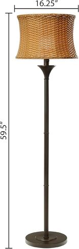 نهر السلع 59.5 "H مصباح أرضي داخلي / خارجي - مصباح أرضي قائم على شكل سلة لغرفة المعيشة وغرفة النوم والفناء - مصابيح أرضية على الطراز الساحلي - أسمر ضارب للصفرة in Kuwait