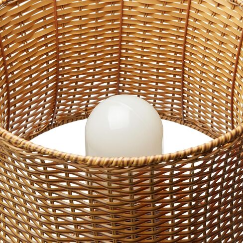 نهر السلع 59.5 "H مصباح أرضي داخلي / خارجي - مصباح أرضي قائم على شكل سلة لغرفة المعيشة وغرفة النوم والفناء - مصابيح أرضية على الطراز الساحلي - أسمر ضارب للصفرة in Kuwait