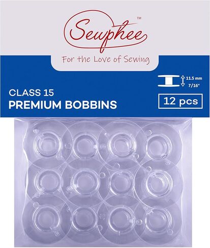 بكرات Sewphee الشفافة لآلة الخياطة - بكرات الفئة 15، مجموعة بكرات بلاستيكية فاخرة مع فتحة أمان - تناسب ماكينات الخياطة Brother (25 قطعة) in Kuwait