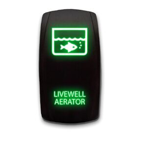 LIVEWELL Aerator Laser Etched 5-Pin Single Pole Single Throw Vertical Rocker Switch ON-Off SPST Toggle Switch 20A 12V, Blue