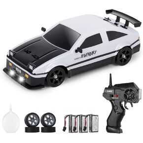 1:16 RC Drift Car, 18KM/H 4WD 2.4GHz Remote Control Cars, 2024 New Upgrade High Speed Racing Car with 3 Batteries, Extra Tires, Toy Car Gifts for Boys Girls