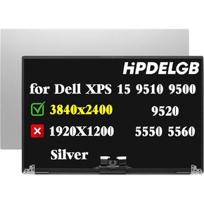 Replacement for Dell XPS 15 9510 9520 9500 Precision 5550 5560 LCD LED Touch Screen Display Assembly Panel 15.6" 3840x2400 UHD IPS Silver