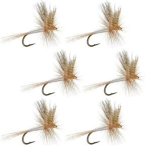 The Fly Fishing Place Light Cahill Classic Trout Dry Fly Fishing Flies - Set of 6 Flies Size 16