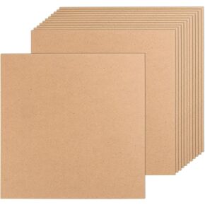 12 Pack MDF Wood Board for Crafts 12x12x1/8 Inch-3 mm Thick Medium Density Fiberboard Unfinished Wood Art Boards Blank Wooden Blocks Chipboard Panels for DIY Crafts, Painting, Engraving,Home Decor