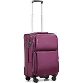 Hanke 24 Inch Luggage Expandable Softside Checked Suitcases with Spinner Wheels, Upright Rolling Luggage Suitcases with TSA Lock Travel Roller Luggage Bag for Women Men(Coffee)