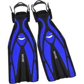SEAC Unisex's F1 Ultra Light Open Heel Scuba Diving Fins with Adjustable Strap for Adults