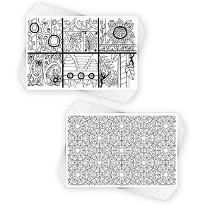 Colorpockit 4x6 Postcard Coloring Book Card Decks with Pattern Magic and Shape Synergy. Refills Complete Portable Coloring kit. Contains Two 12-Card Coloring Decks.