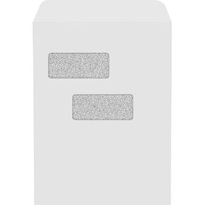 LUXPaper 9 x 12 Open End Double Window Envelopes | Security Tint | Peel & Press | White | 28lb. Text | 250 Qty