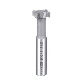 uxcell HSSAL T Slot End Mill Milling Cutter 6 Flutes 16mm Cutting Dia 6mm Depth