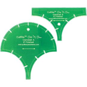Quilter's Paradise Finished Clamshell Template, Green