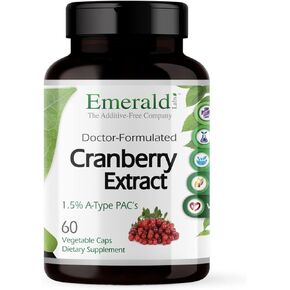 EMERALD LABS Cranberry Extract - Cranberry Capsules for Urinary Tract Health & Bladder Health - Also Offers Digestive & Immune Support - 60 Vegetable Capsules (30-Day Supply)