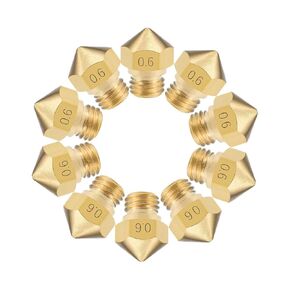 uxcell 0.6mm 3D Printer Nozzle Head M7 Thread Replacement Brass 10pcs