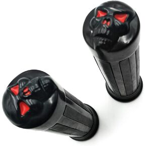 HTTMT MT081A-1-CD Chrome Skull Diamon Hand Grip Handlebar Grips 1 Inch 25mm Compatible with Suzuki Marauder Intruder 800 1400 1500 Boulevard