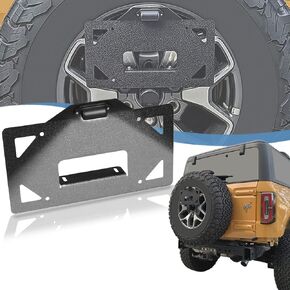 إطارات لوحة ترخيص الإطارات الاحتياطية XOOKUN لعام 2021 2022 2023 Ford Bronco مع حامل دعامة ترخيص ضوء LED، حامل خلفي للتركيب، لوحات إطار فولاذية شديدة التحمل in Kuwait