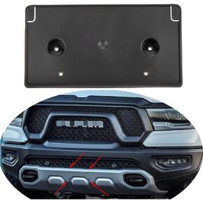 Front Plate License Bracket Front License Plate Holder Kits Compatible with Dodge RAM 1500 2019 2020 2021 2022 DT Rebel and TRX,ONLY Replacement 68274219AD, Partslink CH1068153