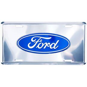 Hangtime Ford Logo Deluxe Silver License Plate