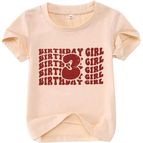 Birthday Girl Shirts for Toddler Girls 2nd 3rd 4th Birthday T-Shirt Kids Cute Summer Party Gift Tees Tops 2-4 Years