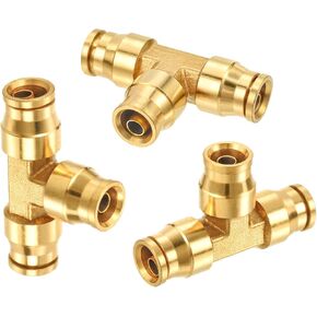 PATIKIL 3/8 Tee Union Push to Connect Fittings 3/8" OD DOT Air Fittings Brass Air Brake Line Fittings Push in Union Fittings for Trucks Trailers Industrial Workshops (3 Pack) in Kuwait