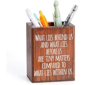 mmiishe Humor Home Office Desk Organizer Wood Pen Pencil Holder Multi Purpose Use Desk Supplies Accessories Pen Cups for Desk Decor Document It Or It Didn'T Happen