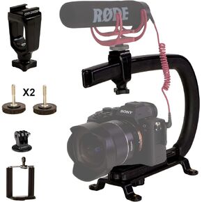 Scorpion EX Video Action Stabilizing Rig Handle Grip Handheld Stabilizer with Hot-Shoe Mount for Canon Nikon Sony Panasonic DSLR & Mirrorless Camera Camcorder (TRIPLE COLD SHOE (X1))