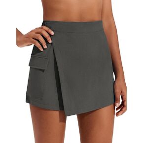 Pinspark womens High Waisted Cargo Skort with Pocket