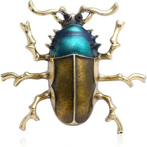 Beetle Pin/Enameled Water Diamond Animal Insect Brooch Girls Birthday Christmas Halloween Jewelry Gift
