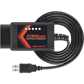 محول obdmonster elm327 obd2 متوافق مع f150 f250 وأكثر، لـ forscan MS/HS يمكن التبديل تلقائيًا، الماسح الضوئي التشخيصي obdii عبر USB لنظام التشغيل Windows فقط