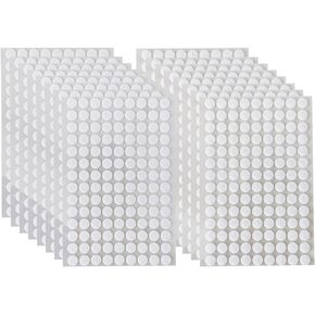 2016Pcs (1008 Pairs) 0.39in/10mm Diameter Hook and Loop Self Adhesive Dots Tapes, White Nylon Sticky Back Dots, Fastener Round Tapes for Home, Office and Classroom