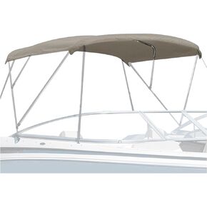 ECOTRIC 3 Bow Boat Canopy Cover Bimini Top Boat Sun Shade Canvas Oxford Fabric 72" L 67"-72" W Grey with Boot Without Frame