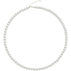 Pearl Choker Necklace for Women, 4/6/8mm White Imitation Pearl Necklace, Round Faux Glass Pearl Necklace, Girls Pearl Necklace, Elegant Wedding Parties Pearl Necklace