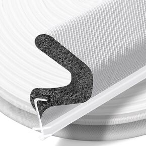 19.7 FT Weather Stripping Door Seal for Windows and Doors, Adhesive Window Draft Stopper Noise Reduction Weather Seal Strip Filler Strip (White-19.7FT)