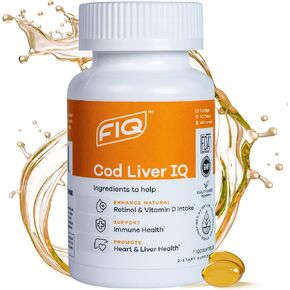 Formula IQ - Cod Liver IQ: Cod Liver Oil Supplements - Natural Source of Vitamins A & D and Omega 3 Fatty Acids - Support Heart, Liver, & Immune Health - Cod Liver Oil Softgels (100 Ct)