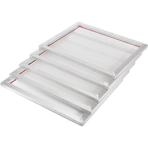 INTSUPERMAI 6pc 18inch *20inch Aluminum Silk Screen Frame with 230 Mesh 100T Yellow Pre-Stretched Silk Screen Printing Frame
