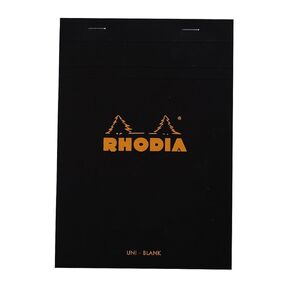 Rhodia Staplebound Notepads - Blank 80 sheets - 6 x 8 1/4 inch - Black cover