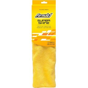 Formula 1 Super Shine Microfiber Towels - For Heavy Polishing or Light Dusting - 16" x 16" - Set of Two