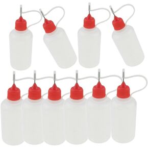 50 ml Plastic Dropper Bottles Steel Needle Tip Empty Liquid Filling 10PCS Red Cap