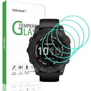 beukei (4 Pack) Designed for Garmin Fenix 7/ Fenix 7 Solar/Fenix 7 Sapphire Solar (47mm) Screen Protector Tempered Glass,Touch Sensitive, 9H Hardness