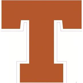 5 Inch Longhorn Burnt Orange T Logo Decal UT University of Texas Longhorns TX Removable Wall Sticker Art NCAA Home Room Decor 5 by 5 Inches