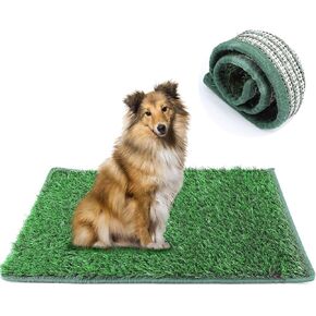 Dog Grass Pad Portable Grass Pee Pads for Dogs Washable Professional Dog Grass Mat Training Grass Pee Pad for Indoor Outdoor Porches Apartments and Grass Turf Mat Replacement (39.4*31.5in)