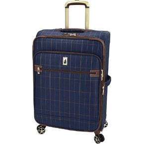 London Fog Liverpool Navy Windowpane 24" Expandable Spinner